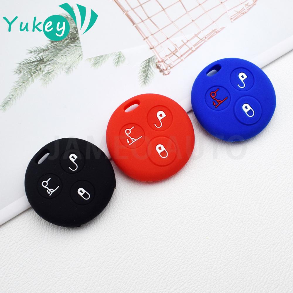 

3-кнопочный резиновый силиконовый защитный чехол для ключей для Mercedes Benz Smart City Roadster Fortwo, чехол для ключей