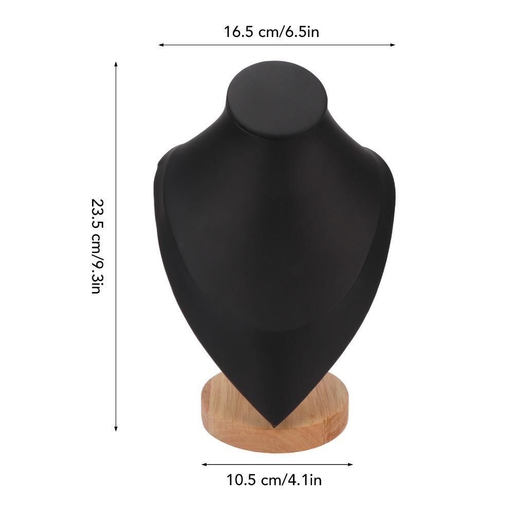 16.5x10.5x23.5cm Solid Wood Bust Necklace Display Stand