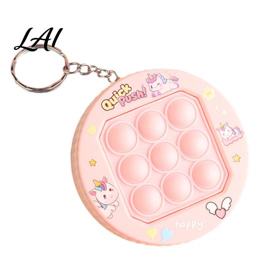 Game Machine Fidget Toy Push Bubble Console Keychain Stress Relief Mini Popping Purse Charm Backpack Bag Party Favors