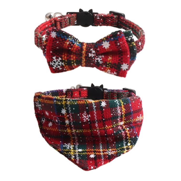 Cat Collars Puppy Suit Collar Snowflake Bow Christmas Holiday Collar Photo Props