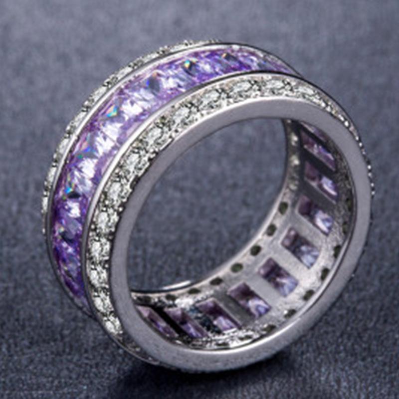 Electroplated Zircon Ring, Colorful Ring, Popular Hand Jewelry.