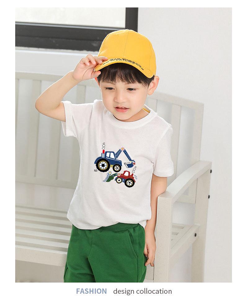New Boys' Pure Cotton Short-Sleeve Printed T-Shirt - Round Neck Summer Top