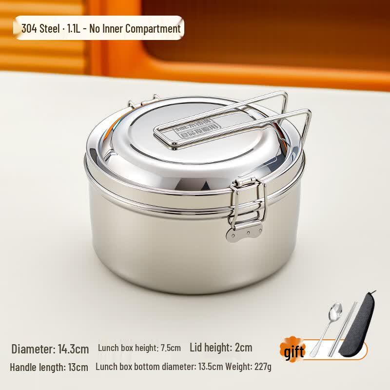 

Stainless Steel Round Bento Box for Students