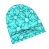 ZLIENSZUS Turquoise Teal Watercolor Hexagon Knit Hat for Adults - 2D Flat Printing Multicolor Suitable for Weekend Errands, Everyday City Wear, Casual