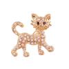 Korean Style Alloy Rhinestone Cat Brooch - Women's Fashion Accessory