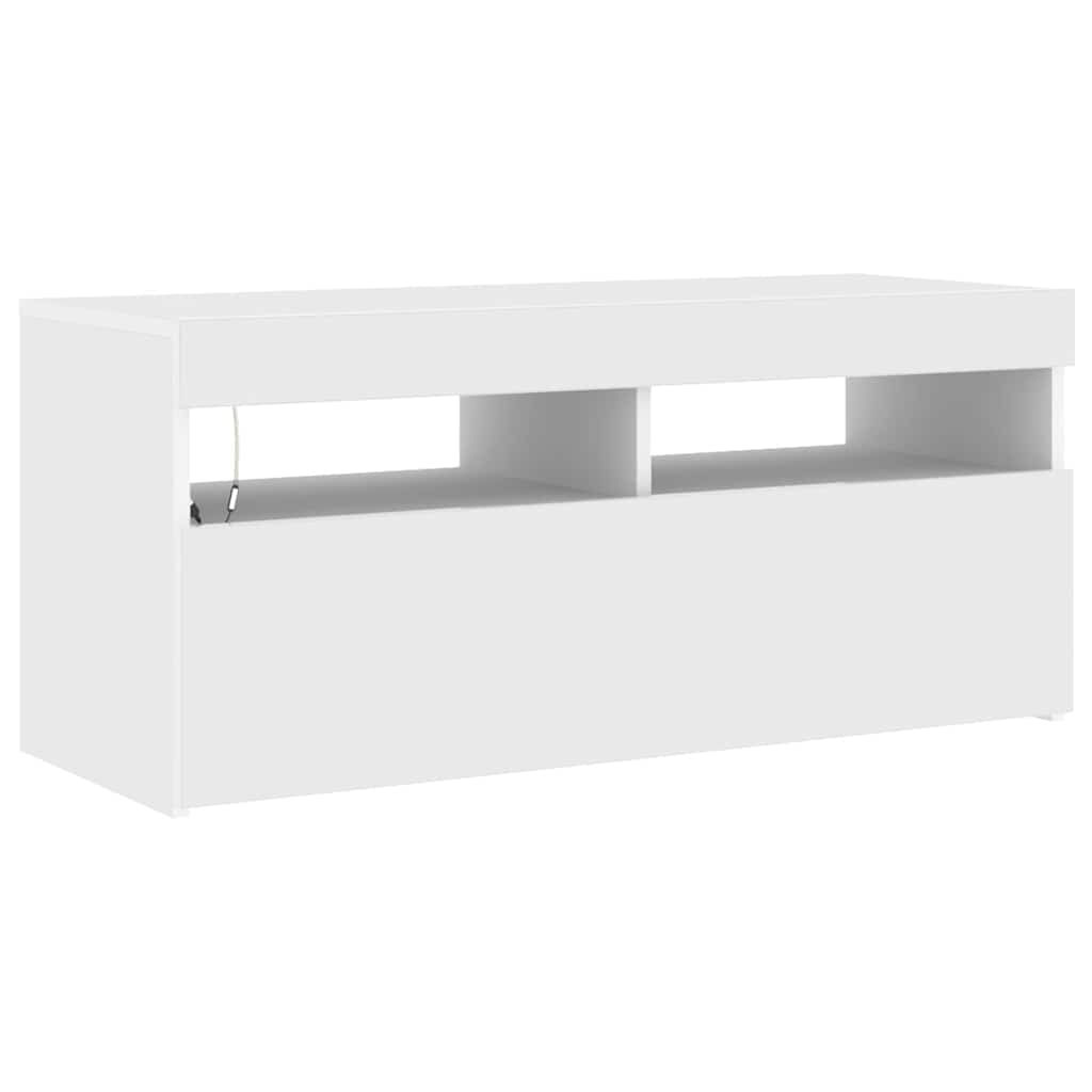 Moderne, Minimalistische TV-Schränke Mit LED-Lichtern, Wohnzimmer- Und Schlafzimmer-TV-Schränke, Stauraum-Sideboards, 90x35x40 Cm