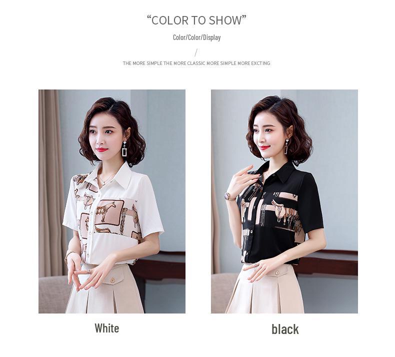 Women's Short Sleeve Chiffon Cardigan - New Summer Korean Print, Fashionable, Loose, Versatile Western Style Top.