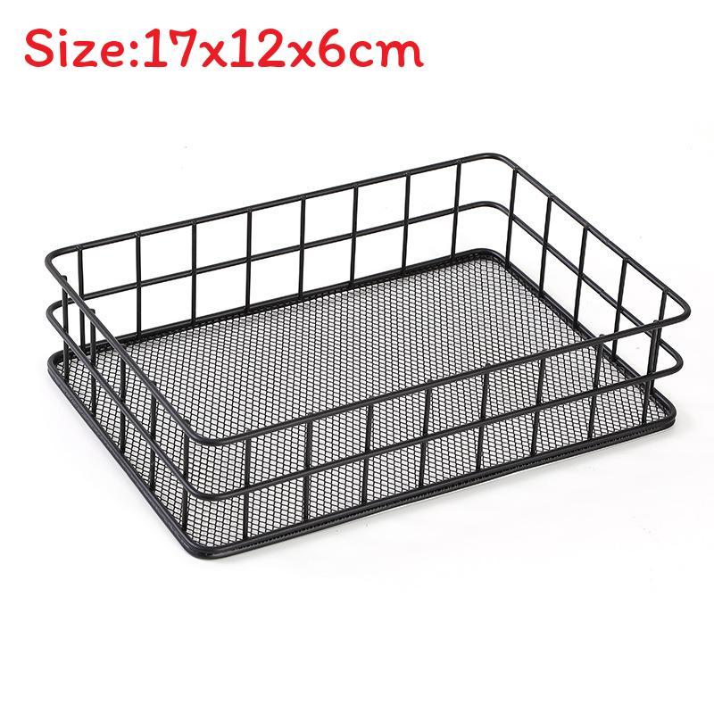IJzeren Make-up Organizer Mand Met Gaas Voor Badkamer En Bureau Opslag