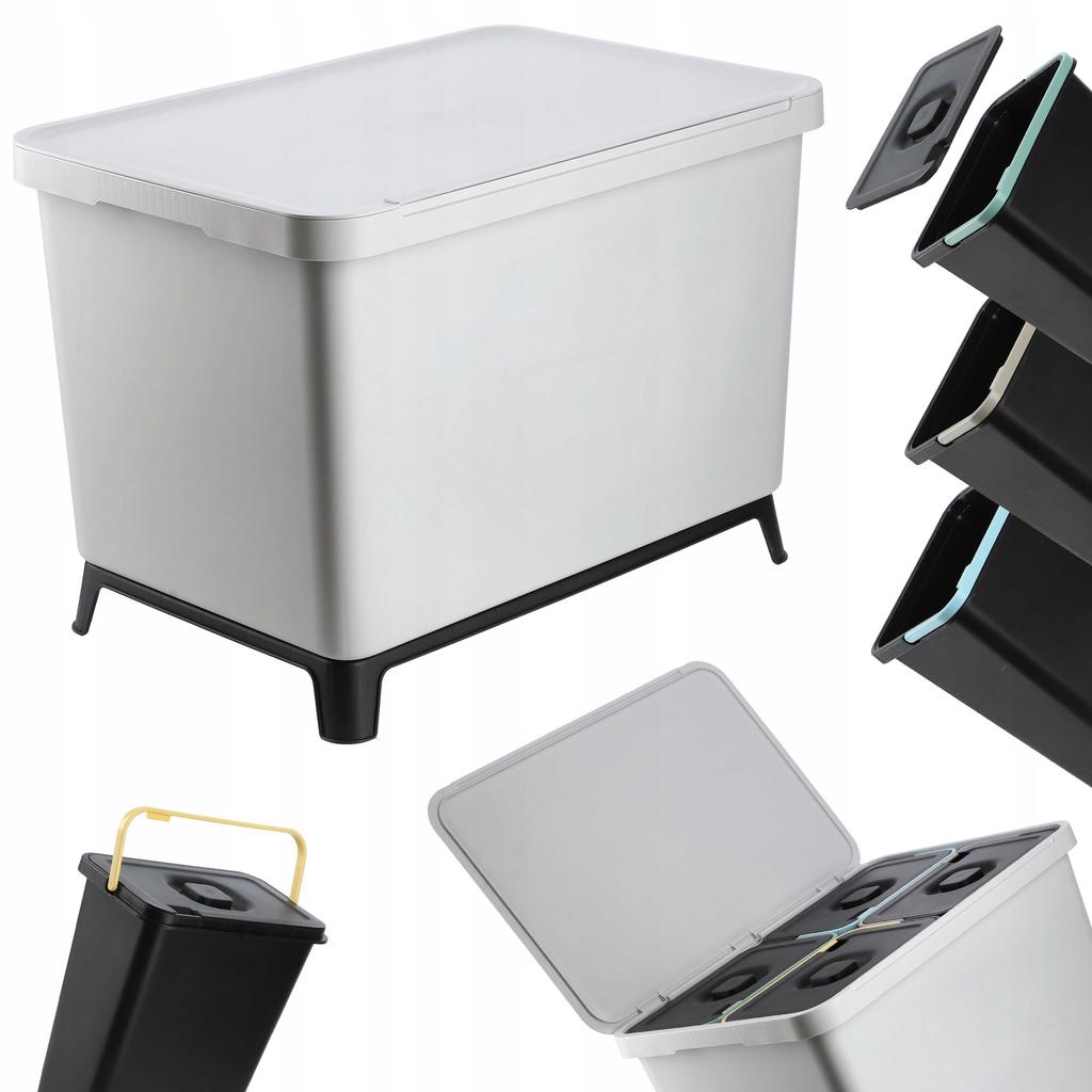 KADAX Set Mülleimer Hängebehälter zur Trennung Asche