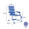 Chaise Pliante - Marbueno - Rayures Bleu Blanc - Aluminium - Pliable - 1 Place