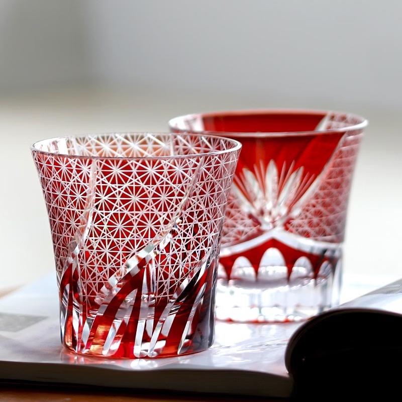Japanese Edo Kiriko Hand-Carved Whiskey Glass