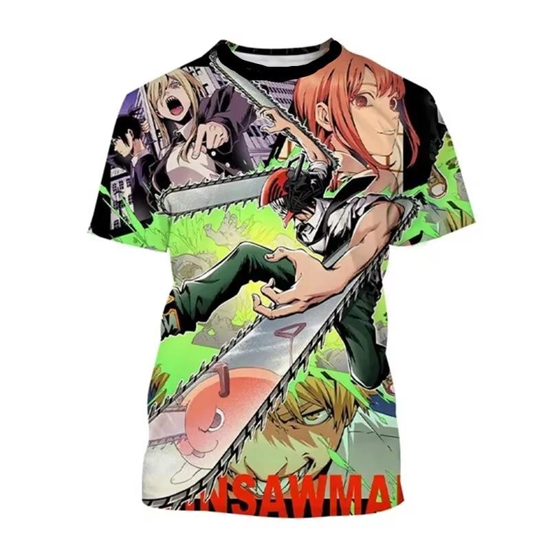 Chainsaw Man 3D Printed Short Sleeve, Suitable for Anime Conventions/