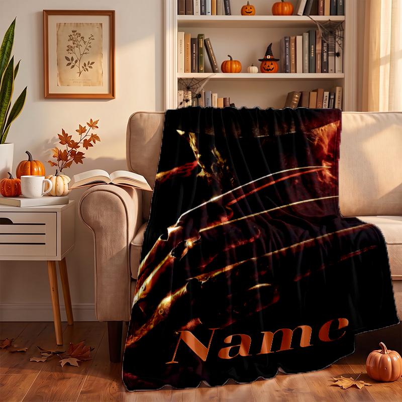 Freddy Krueger Custom Flannel Blankets Soft Warm Cozy Throws for Home Decor Holiday Gifts