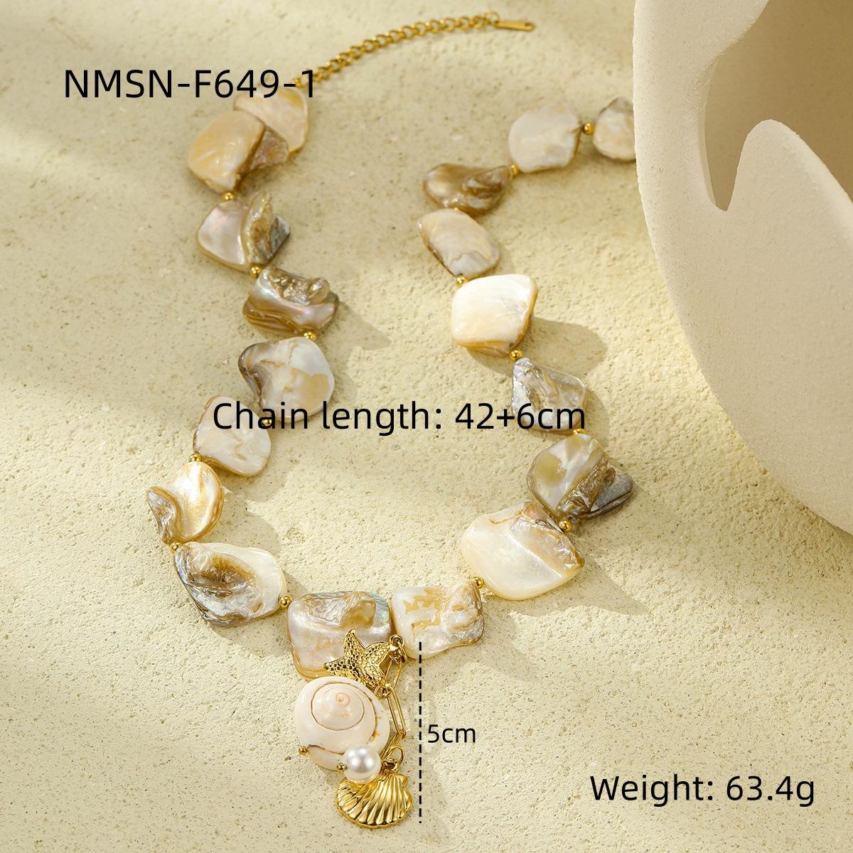 GEMCHIC Women s Ocean Theme Baroque Shell Pearl Necklace with Starfish Pendant, Gold Plated Stainless Steel Beach Vacation Jewelry