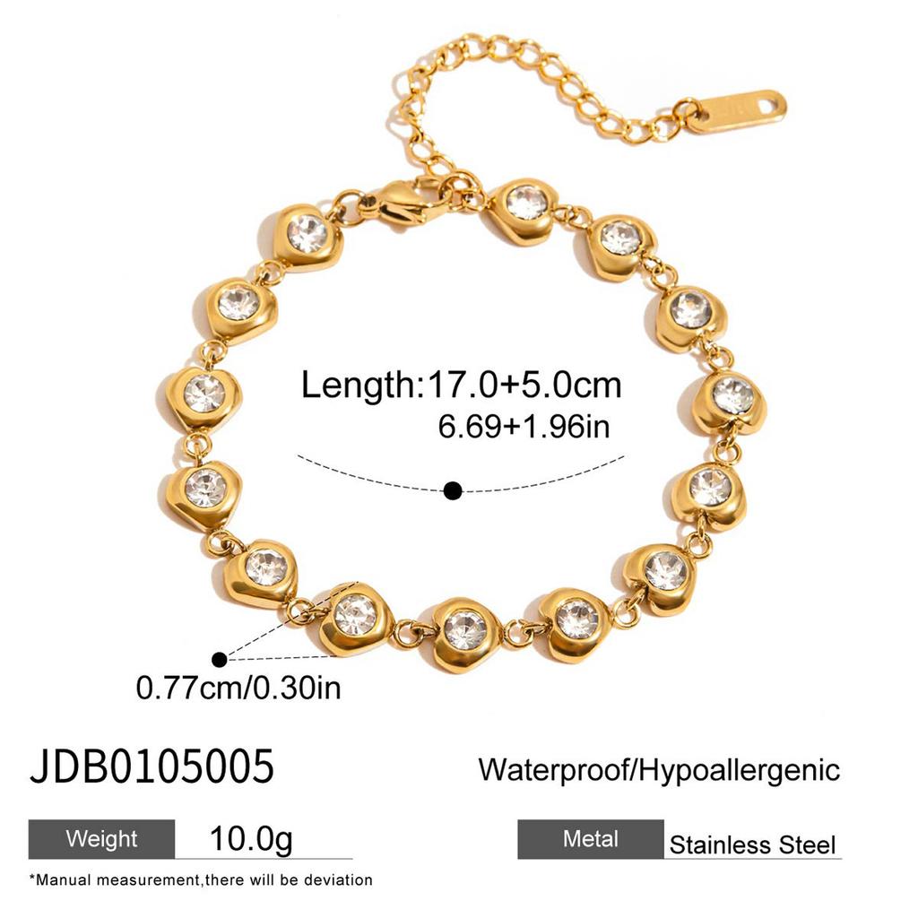 European and American Stainless Steel Zircon Bracelet Jewelry Does Not Fade 18k Titanium Steel