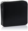 Aries Men's Cordovan Bifold Wallet with Round Zipper, Black