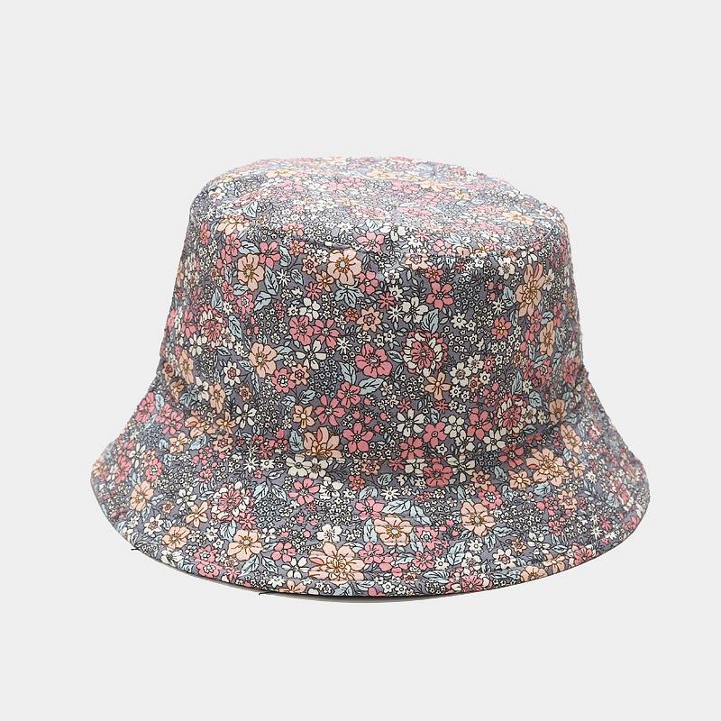 1 Stuk Bloemenprint Emmerhoed Trend Bloemen Dubbelzijdig Mannen Wild Basin Buiten Sport Op Trekken Mode Panama Zonnehoed Pet Voor Feest One Size gray