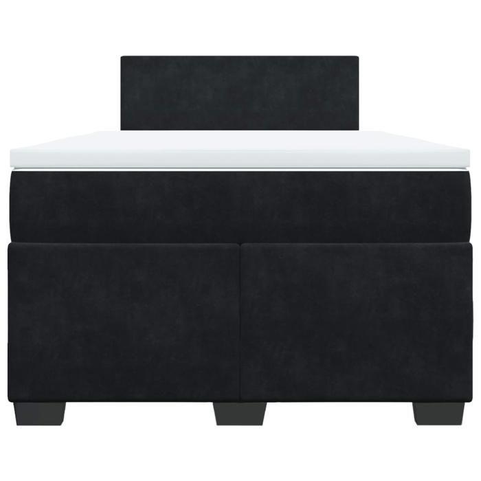Maison Exclusive - Sommier à lattes de lit avec matelas Noir 120x200 cm Velours