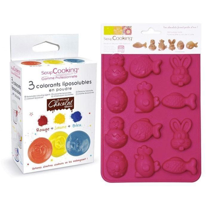 Coffret chocolats de Pâques colorés