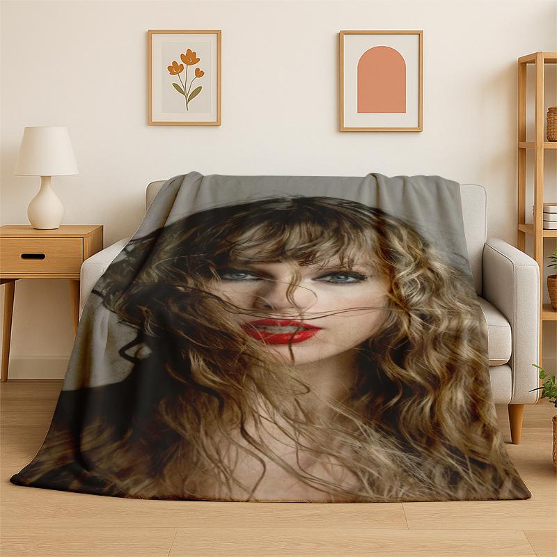 Singer T-Taylor Singer Music Flannel Blanket Soft Warm Throw Blanket for Bedroom Living Room Bed Travel Camping Picnic Gift