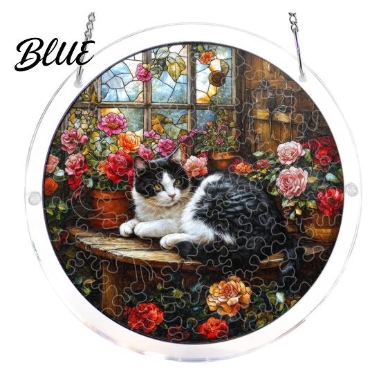 Easy Assemble Halloween Decor Acrylic Jigsaw Puzzle Suncatcher Stained Glass Style DIY Sun Precision Cut Blocks Catcher Puzzles Gothic Window
