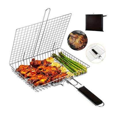 Robuste Grillzange für Fisch, Hamburger, Gemüse, verdickter Draht, rutschfester Griff, langlebige Kochklemmen, Outdoor-Camping-Grillwerkzeuge