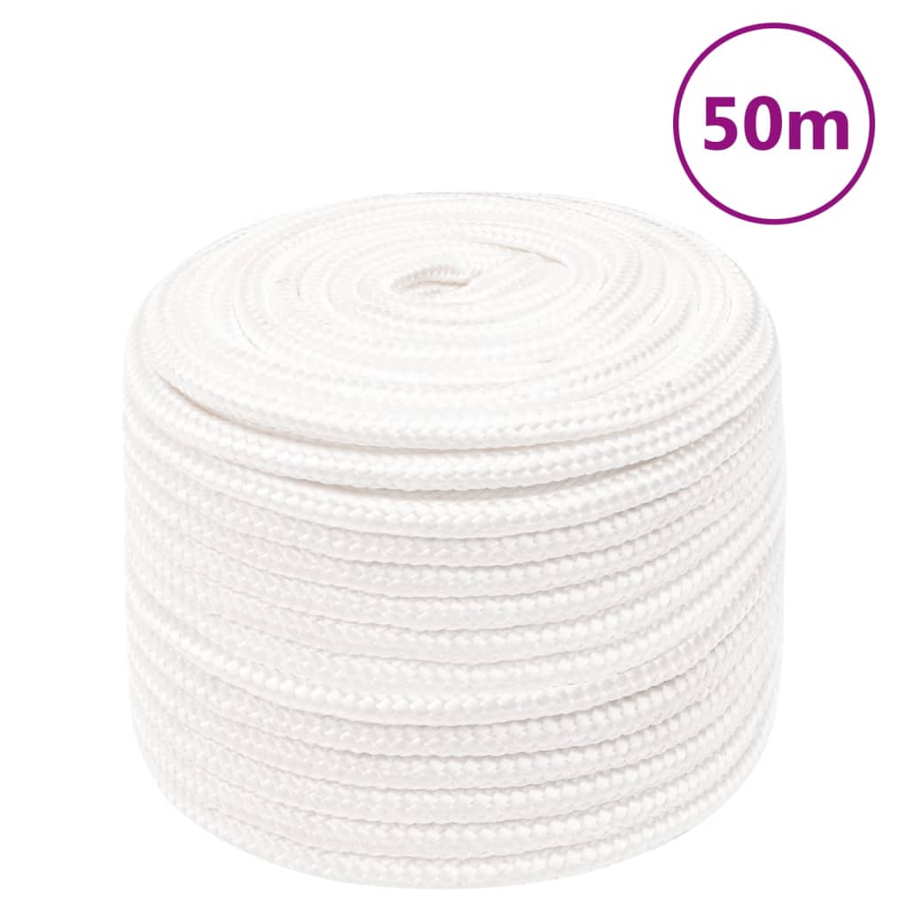 vidaXL Boat Rope White 12 mm * 50 m Polypropylene