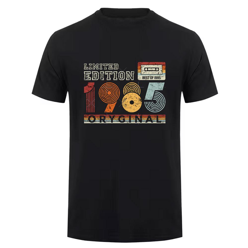 1985 Year Vintage Cotton T Shirt Retro 80s Style Short Sleeve Retro Tee Unisex Classic Design for Men Women 40th Birthday