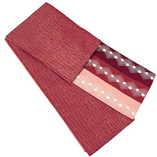 Damen Reversibler Halbbeiter Yukata Obi, Hergestellt in Japan, utas01 Rot
