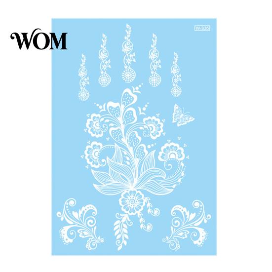 Eco-friendly Tattoo Sticker White Lace for Women, Temporary Face Body Skin-friendly Arm, Waterproof Fake Decal Wedding Party Festival Safe Tattoos