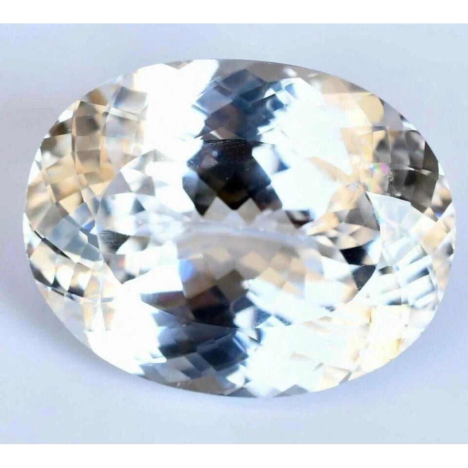 AAA Natural White Sapphire 35 Ct Oval Cut Faceted Loose Certified Gemstone