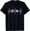 NEW LIMITED USA Philippines Shirt America Filipino Flag Heart T-Shirt S-3XL Unisex T-Shirt