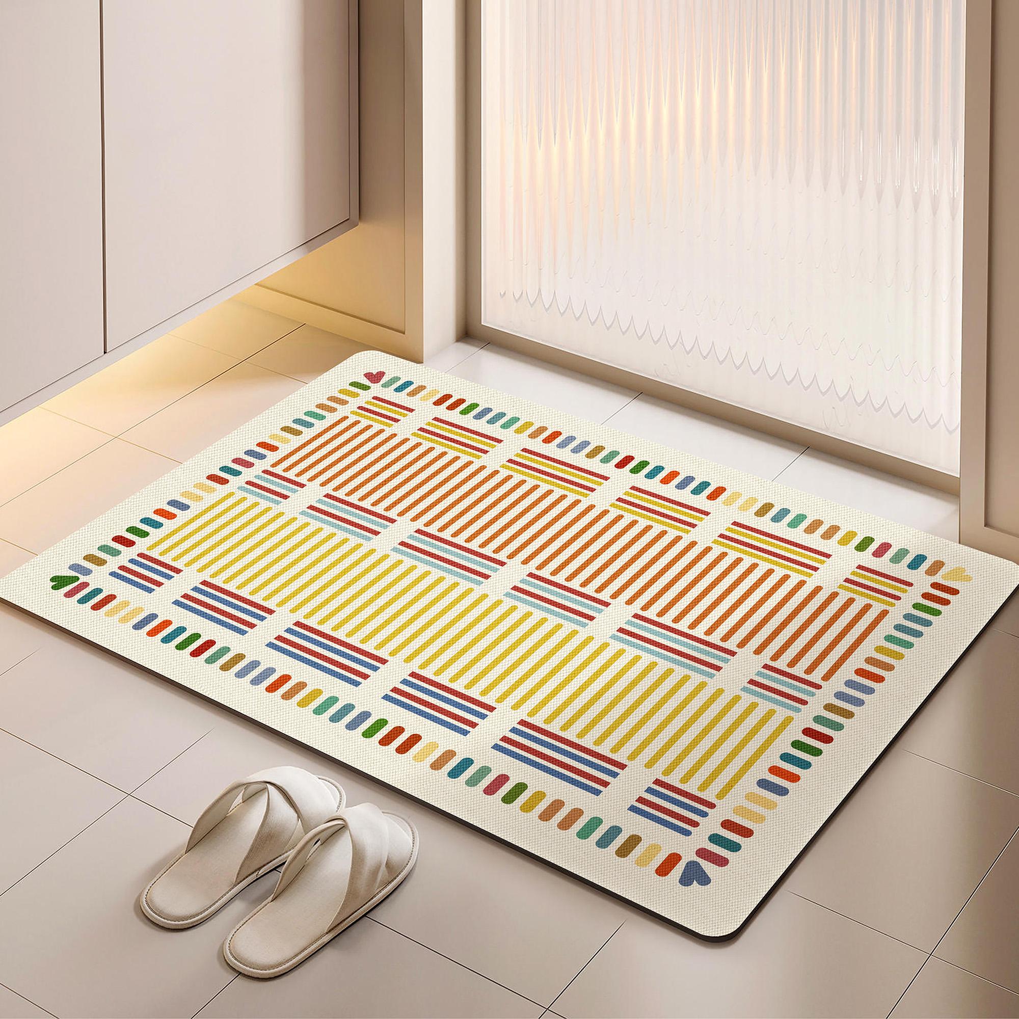 

VIKAMA Простые коврики для пола из диатомита для ванной комнаты, впитывающие, нескользящие коврики, ковер, коврик для входа в душевую дверь, украшение дома 40X60CM (1.3X2FT