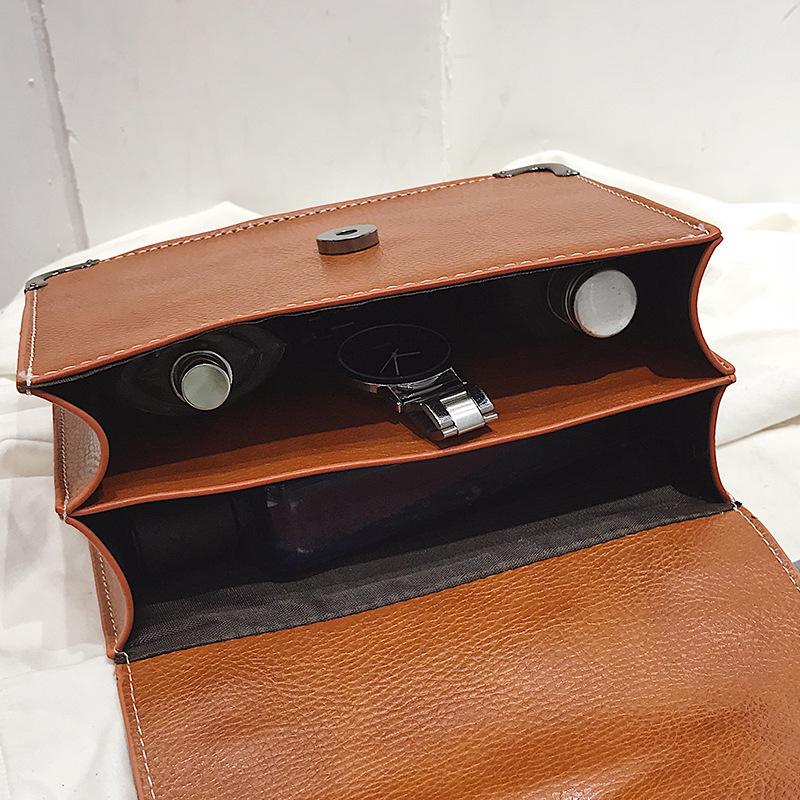 Chain small bag women's 2025 new trendy retro shoulder bag rivet small square bag Korean version messenger bag