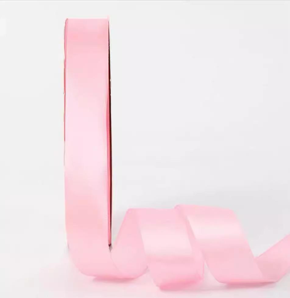 2.5cm High-Grade Solid Color Red Silk Ribbon for Gift, Bouquet, and Cake Box Packaging