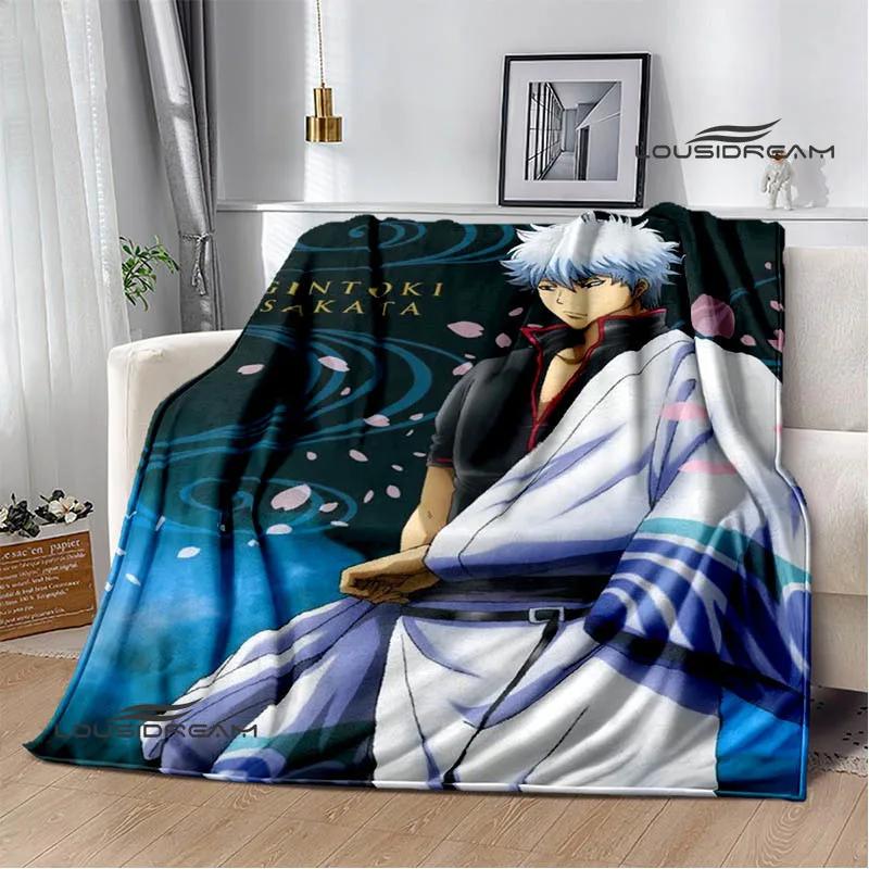 GINTAMA Cartoon Printed Blankets Picnic Blanket Warm Flannel Blankets Home Bed Linings Blankets for Beds Birthday Gift