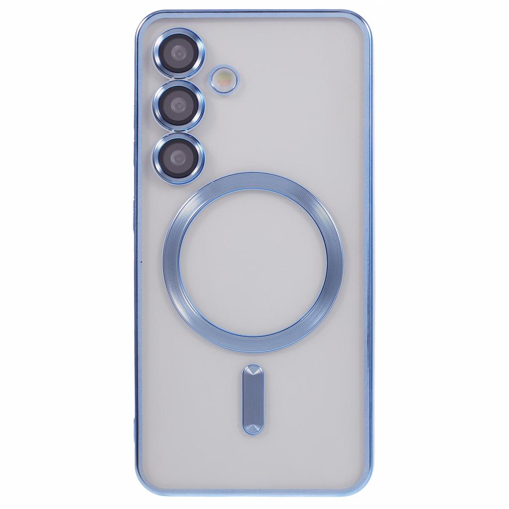 For Samsung Galaxy S25 Magnetic Case Electroplated TPU Phone Cover with Lens Film