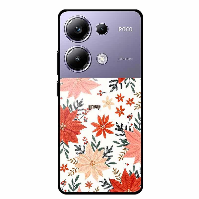 Colorful Aesthetic Tempered Glass Phone Case for Redmi 12 5G & POCO M6 PRO