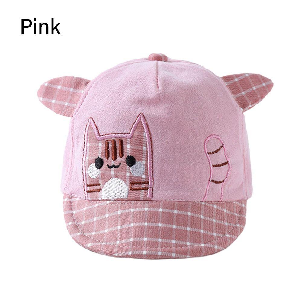 Cartoon Cat Pattern Boys Grils Hats Soft Children Peaked Caps Baby Baseball Cap