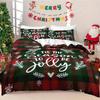 3pcs Checkered Christmas Print Coreless Bedding Set Multiple Size Bedrooms Dormitories All Season Comfortable Machine Washable