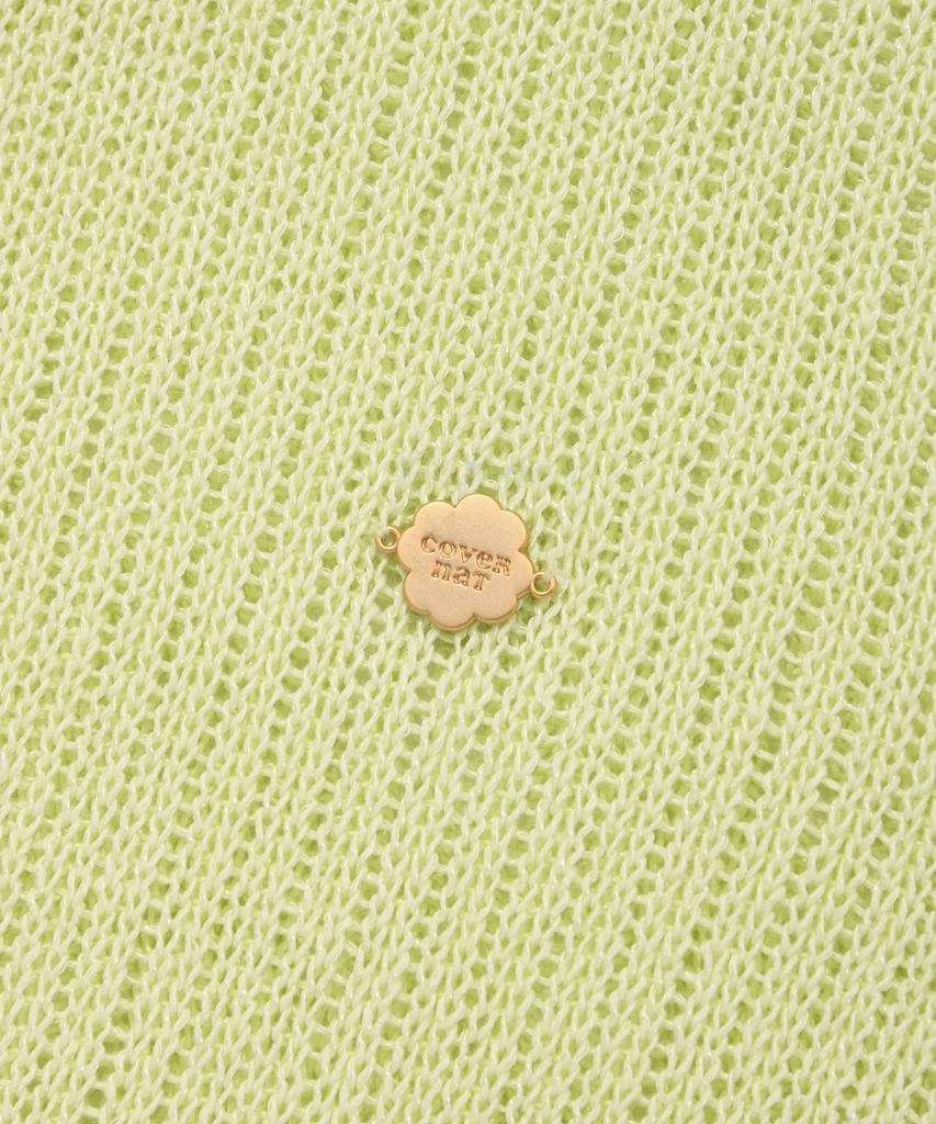 COVERNAT WOMAN Collar Lace-Up Crochet Half-Knit Light Lime