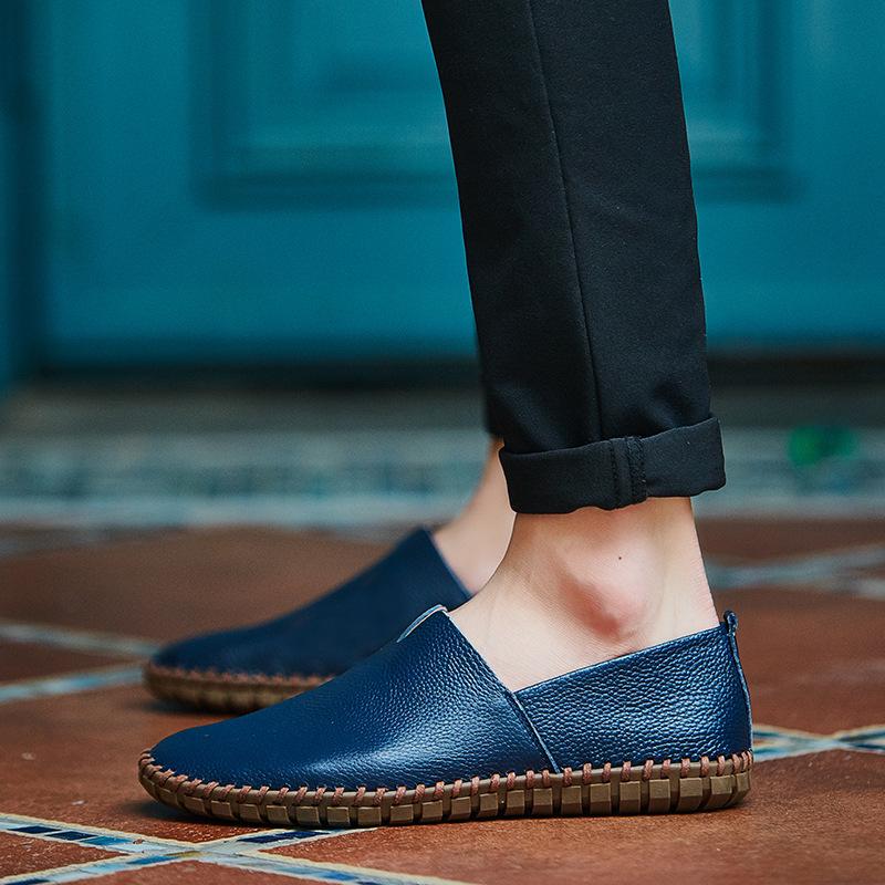 Fashion Men Loafers Fashion Handmade Cow Leather Shoes Moccasins Soft Soled Comfort Driving Shoes for Men Casual Leather Shoe Boat Shoes