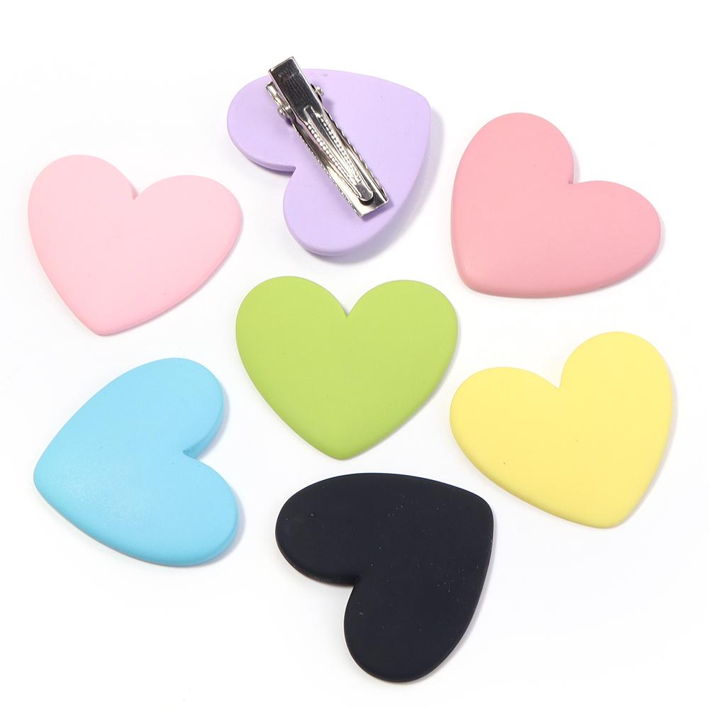 10pcs/lot Colorful Cute Flatback Resin Heart Cabochons DIY Handmade Headwear Hairpin Decoration Jewelry Making Accessories