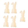 5PCS Rabbits Eggs Shaped Wood Slices Unfinished Wood Slices Wood Cutouts for Home Decoration Painting Art Craft