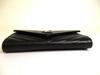 Authentic Saint Laurent YSL Silver YSL Motif Black Leather Long Flap Wallet #a875  Refurbished