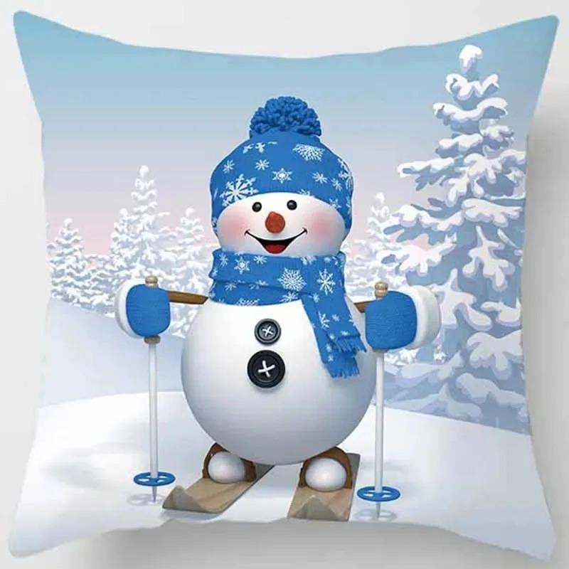 Christmas Themed Pillowcases Car Accessories Office Santa Claus Living Room Sofa Home Pillowcases