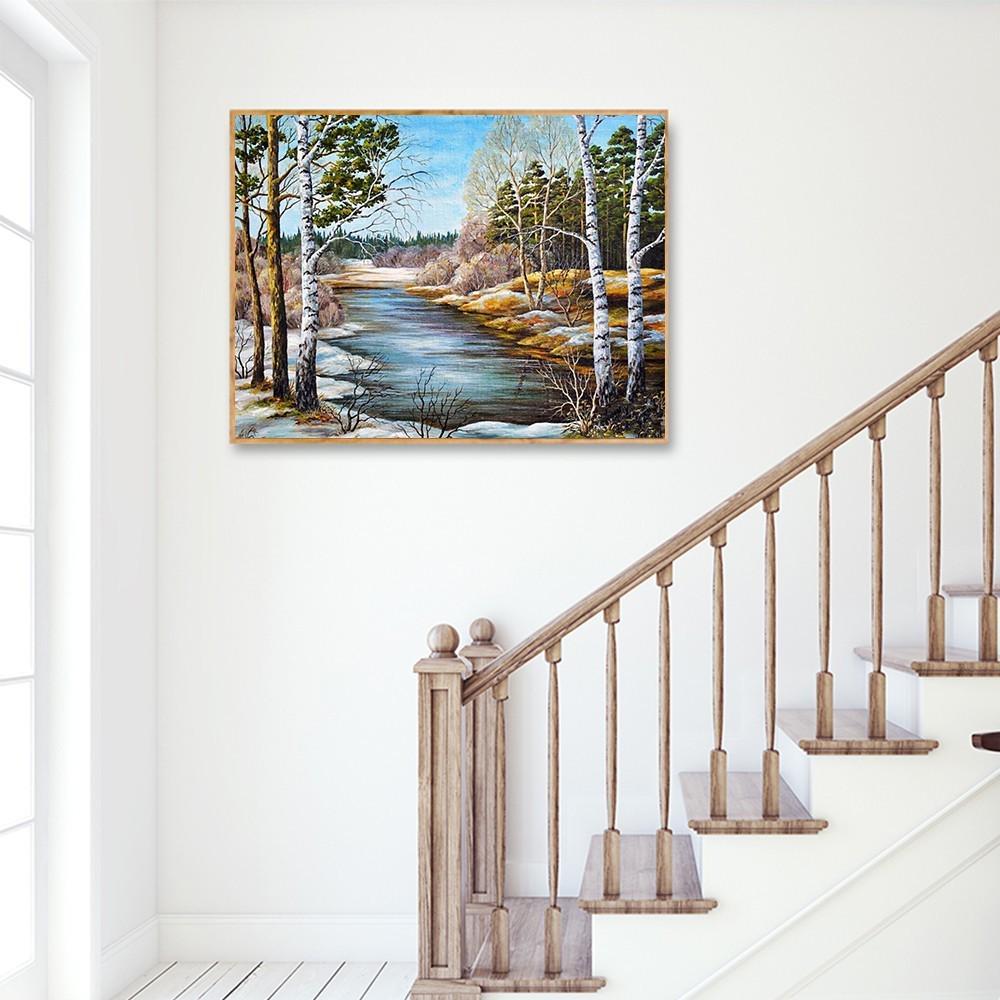 Diamond Embroidery Winter Forest Full Round Rhinestone 5D DIY Diamond Painting Cross Stitch