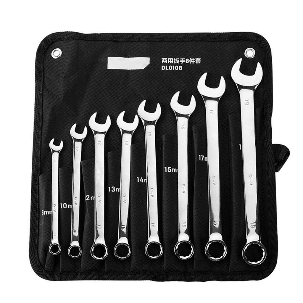 8mm Combination Spanner – Open & Ring End, Chrome Vanadium Steel, Mirror Polished – Single Spanner For Workshop & DIY