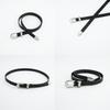 Vintage Women's Belt Casual Simple Alloy Pin Buckle Thin Faux Leather Waist Belt Black In Stock
