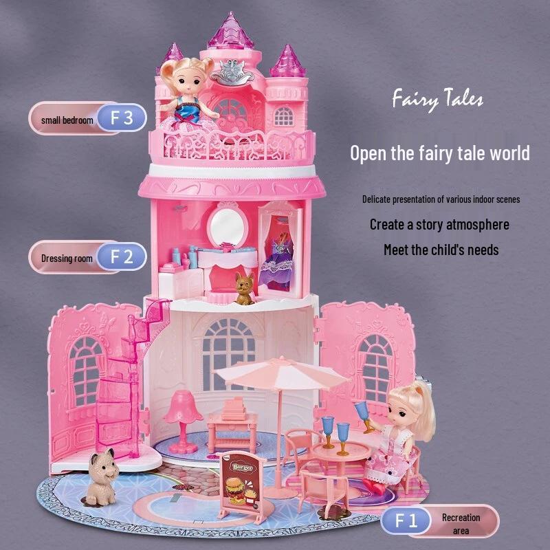 Realistic Princess Castle Doll Handbag - Children's Role-Playing Toy Gift
